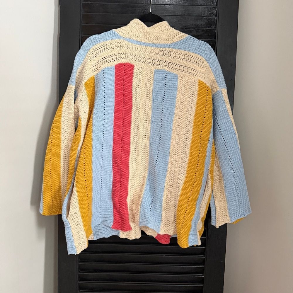 Judith March Colorful Striped Knit Sweater Cardigan Women’s Size M - Picture 2 of 10